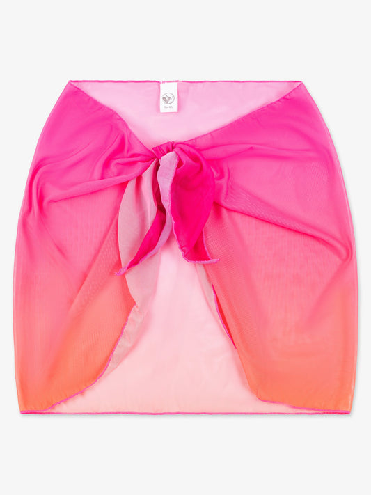 JACQUELINE- Sarong Printed Mesh Wrap Skirt