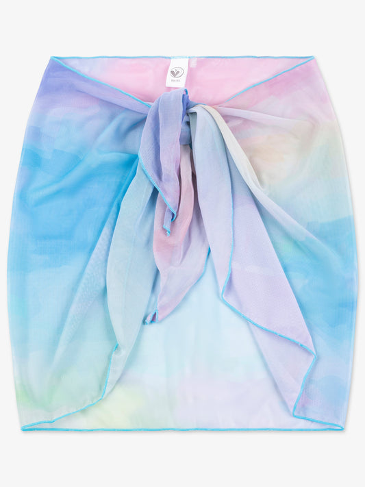 JULIANA- Sarong Printed Mesh Wrap Skirt