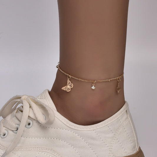 Boho Butterfly Charm Anklet For Women Gold/Silver