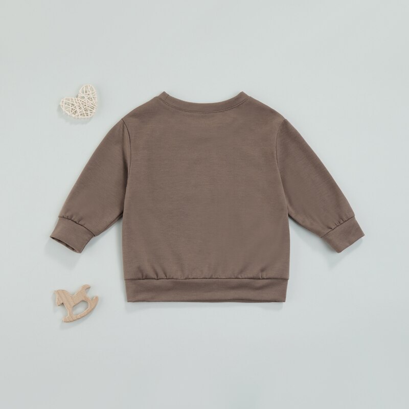 Toddler Solid Letter Print Pullover