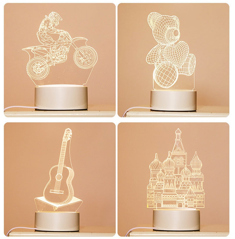Preppy Color Changing  3D LED lamp Make Your Nights Beautiful
