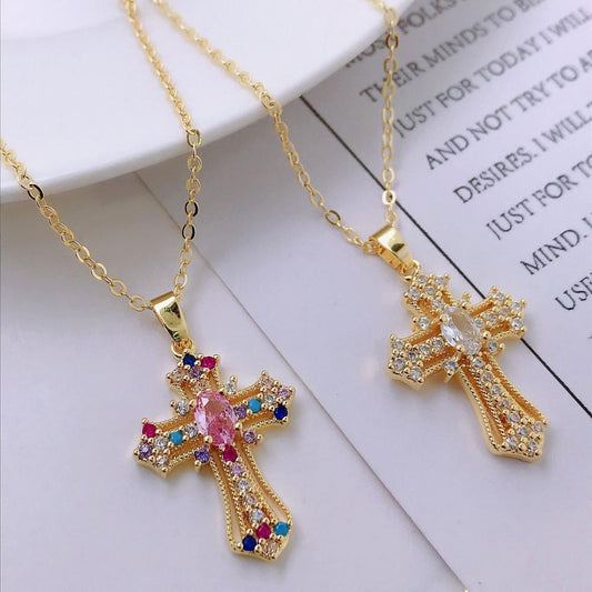 Luxury Zircon Cross Necklace