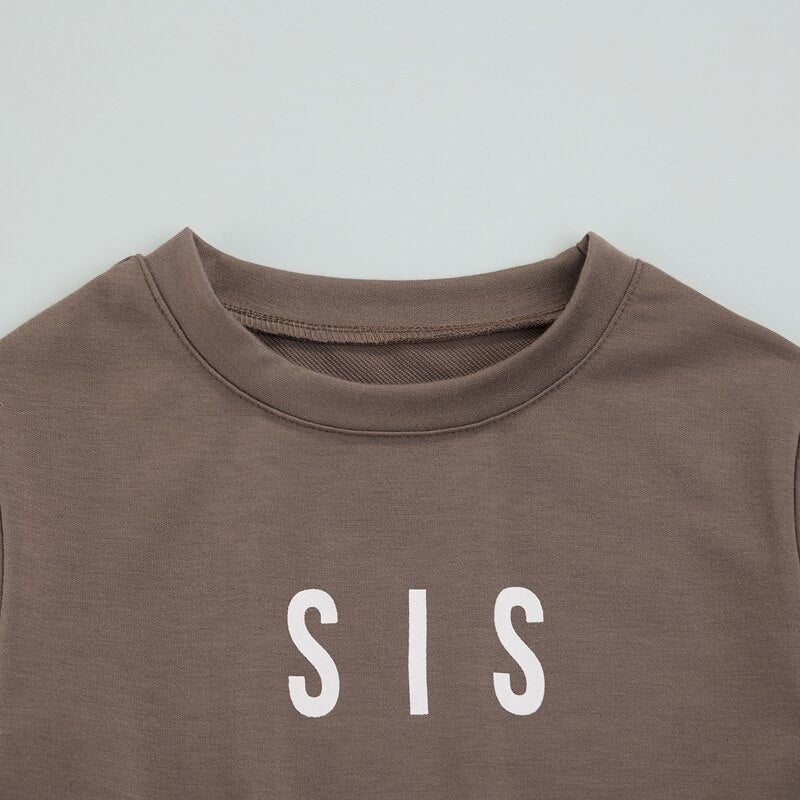 Toddler Solid Letter Print Pullover