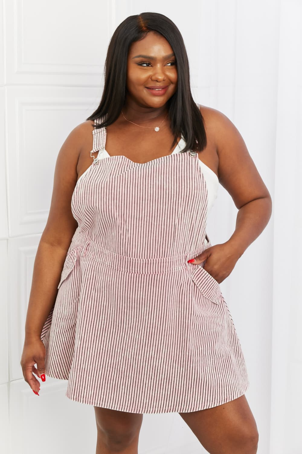 Preppy's Birch To The Park Full Size Overall Dress in Pink